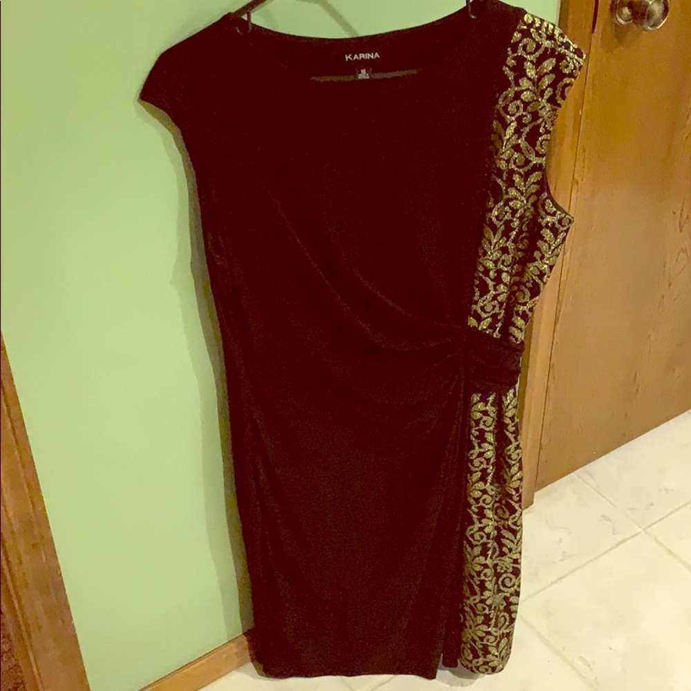 Black and gold party dress